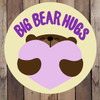 Bear Hug With Heart Circle Wood Cutout, Paint by Line WS