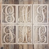 Cursive Monogram Insert Frame, Unfinished Wooden 2 Piece Set WS