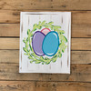 Easter Egg Wreath on Beaded Board, Wood Cutout, Paint by Line WS