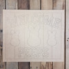 Welcome Peeps Beaded Board Plaque, Wood Cutout, Shape, Paint by Line WS