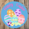 Happy Easter Eggs Circle,  Wood Cutout, Shape, Paint by Line WS