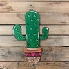 Desert Cactus in Planter, Wall Art, Wood Cutout, Paint by Line WS