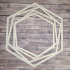 Succulent Hexagon Shape Boho Style, Unfinished Wood Cutout WS