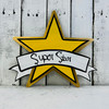 Star With Banner, Paint by Line, Wood Craft Cutout