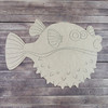 Puffy Fish, Paint by Line, Wood Craft Cutout