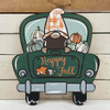 Fall Gnome Truck, Unfinished Wood Cutout, Paint by Line, WS