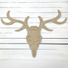 Deer Antler Skull Wall Mount, Unfinished Wooden Craft Shape