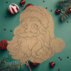 Retro Santa, Unfinished Wooden Craft, Paint by Line