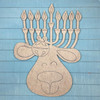 Reindeer with Menorah Antlers, Paint by Line, Christmas Craft Shape