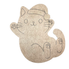 Cat with Santa Hat, Paint by Line, Christmas Craft Shape