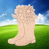 Boots with Flowers New DIY, Unfinished Wood Cutout, Paint by Line