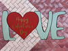 "Happy Valentine's Day" Love with Heart Yard Art 1/2'' Pine D?cor, WS