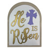 He Is Risen Plaque, Unfinished Easter Craft Shape, WS