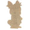 Bunny with Floral Wreath Wearing Apron, Unfinished Craft Shape