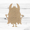 One Eyed Monster with Horns, Kids Craft Shape Line, Unfinished Craft Shape