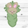 Baby Bunny Wrapped in Cabbage Leaf, Unfinished Craft Shape