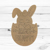 "Egg Hunt" Easter Bunny & Chick Hatching from Egg, Unfinished Craft Shape