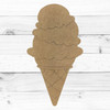 Triple Scoop Ice Cream Cone, Summer Craft Shape, Unfinished Craft Shape