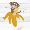 Monkey Eating Banana, Kids Craft Shape, Unfinished Craft Shape