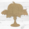 Pumpkin on Cake Stand, Traditional Style, Unfinished Craft Shape