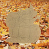 Squirrel Inside Pumpkin , Traditional Style, Unfinished Craft Shape