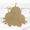 Pumpkin with Floral Nest, Paint by Line,  Fall Shape, Unfinished Craft Shape