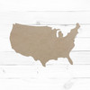 United States, Unfinished Cutout, Wooden Shape, Paintable Wooden MDF