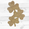 Cluster of Clovers with Designs, Paint By Line MDF Wooden Craft, Unfinished Craft