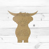 Unfinished Standing Girl Highland Cow