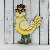 2-Piece set, Chicken with Rainboots & Bandana & Glasses, Paint By Line MDF Wooden Craft, Unfinished Craft, DIY Craft Art,