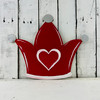 Crown with Heart, Cartoon Shape, Paint By Line MDF Wooden Craft, Unfinished Craft