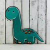 Baby Longneck Dinosaur Cutout, Unfinished Wall Decor, Unfinished Wooden Craft, Paint by Line, WS