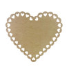Unfinished Scalloped Heart with Heart Border