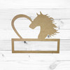 Unfinished 1/2 Heart and 1/2 Horse Family Name Frame