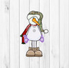 Snowman with long hat and shoes, Christmas Shape, Paint by Line