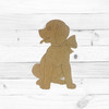 Dog with Bow, Kids Shape Unfinished Wood Cutout, Paint By Line