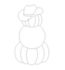 Cowboy Pumpkin Stack, Fall Shape Unfinished Wood Cutout, Paint By Line
