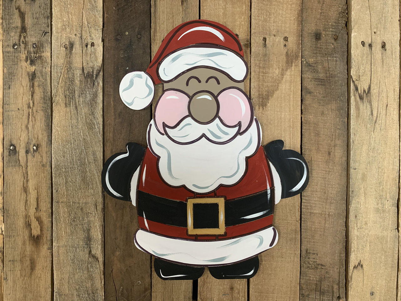 Chubby Short Santa, Unfinished Wooden Craft, Paint by Line WS 