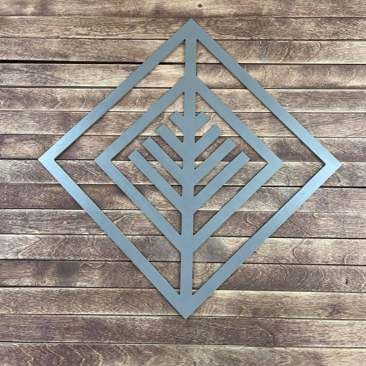 Unique Boho Style Wall Décor, Diamond Shape Unfinished Wood Cutout