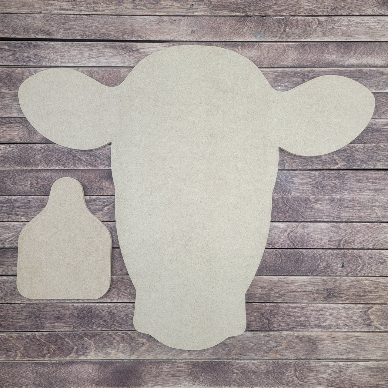 Cow, Unfinished Wooden Cutout Craft, Paint by Line