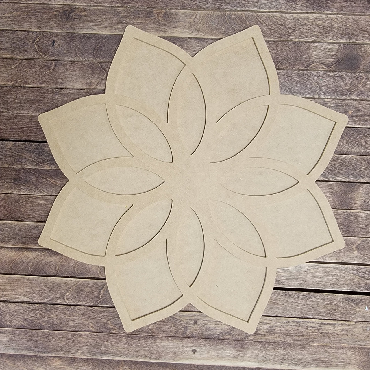 Floret Flower, Paint by Line ,Design Wood Craft Cutout 