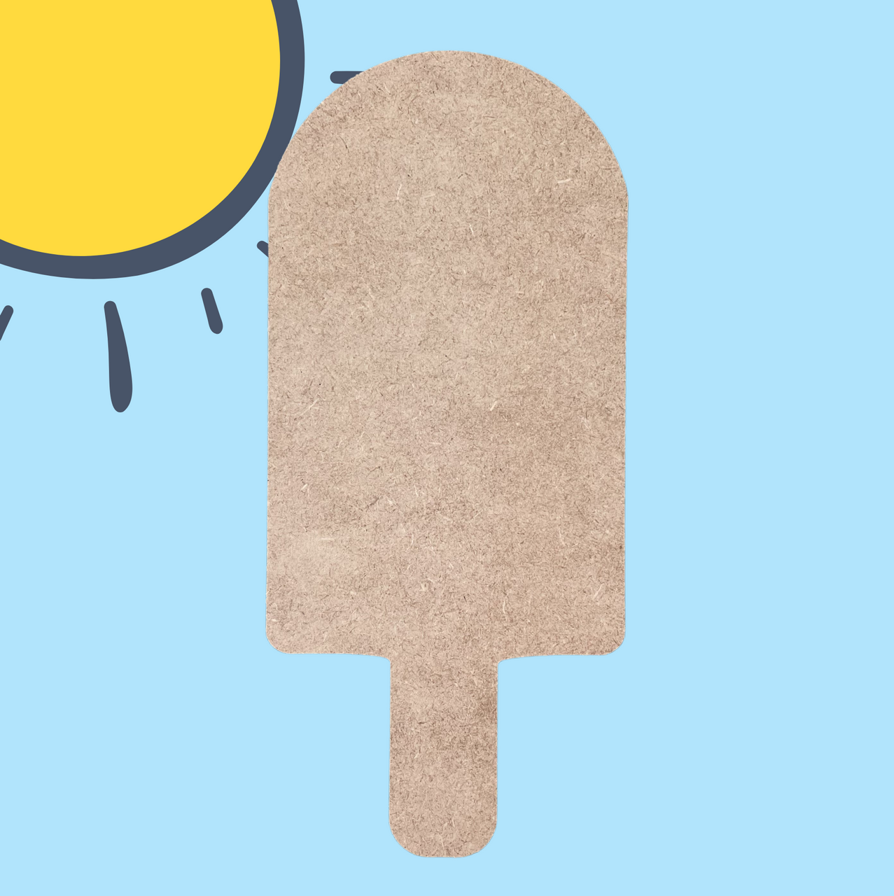 Popsicle Ice Cream Shape Unfinished Wood Cutouts DIY Crafts Variety of