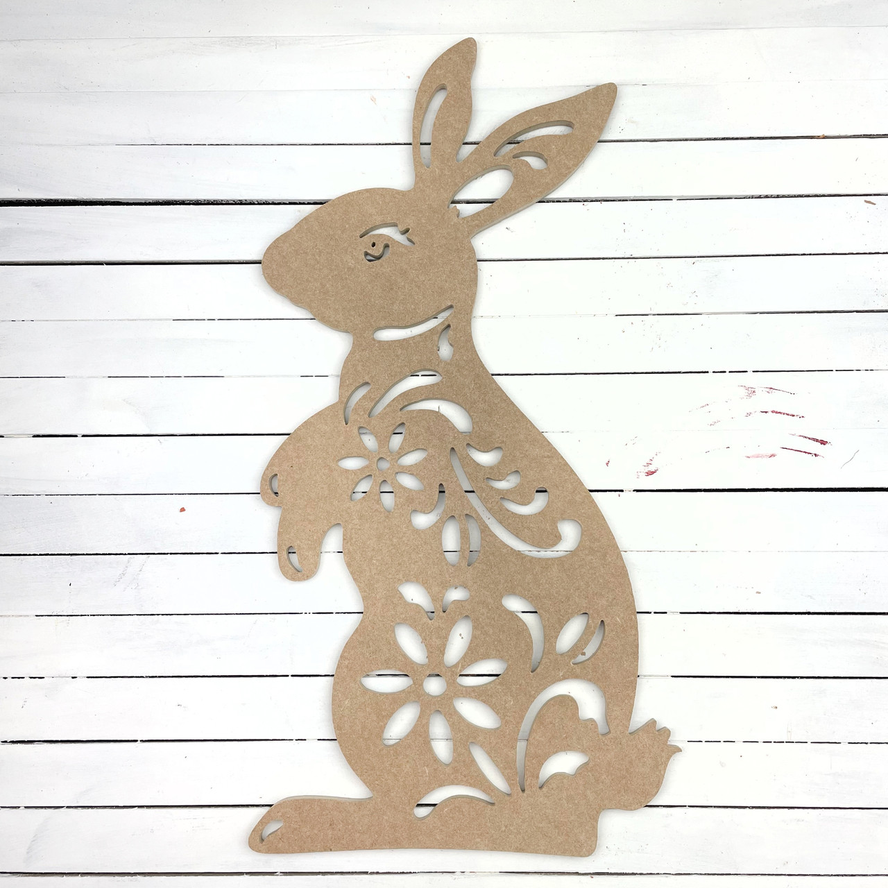 Rabbit Shape Wood Cut Out Unfinished Wooden Easter Bunny Animal Shape