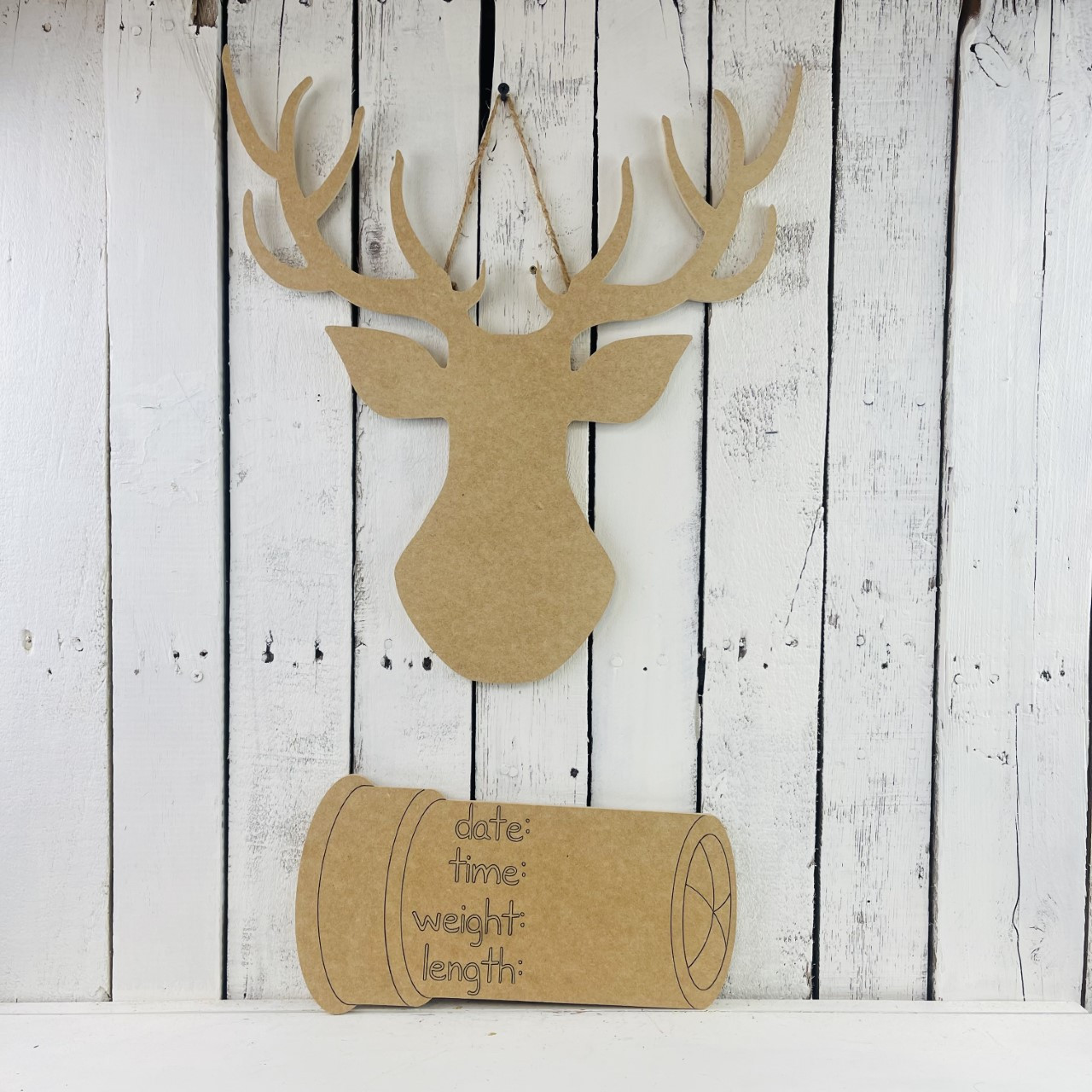 Big Buck Birth Announcement with Plaque, Baby Announcement, Paint