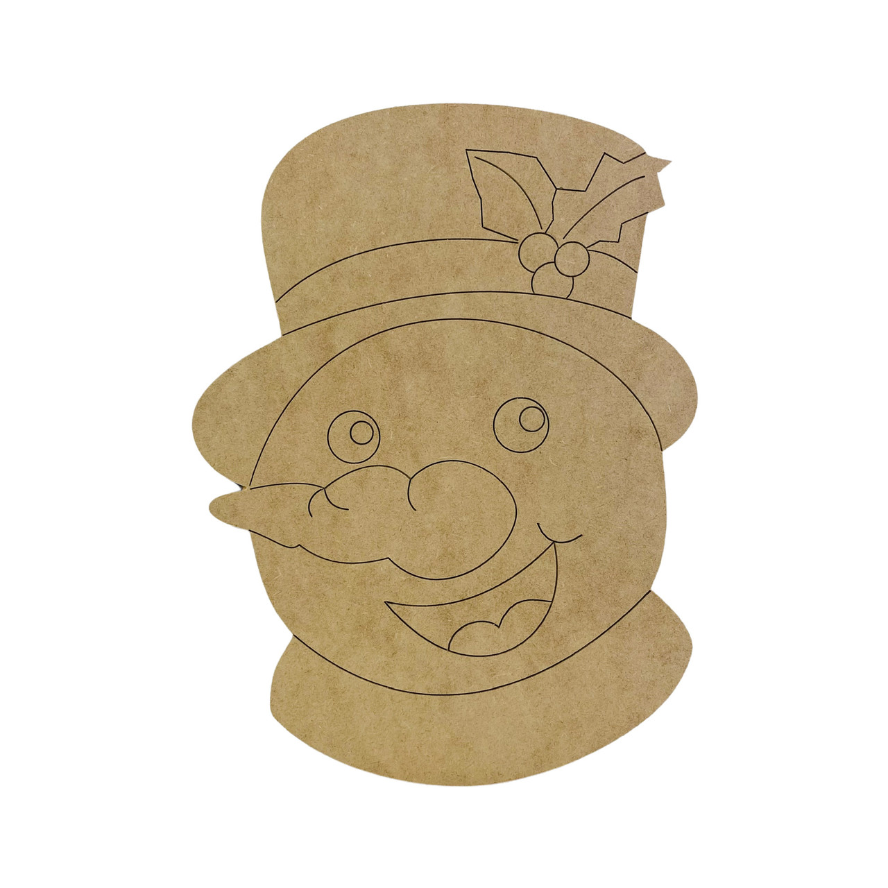 Buy Snowman with Broom Wooden Cutout, Unfinished Shape, Paint by Line