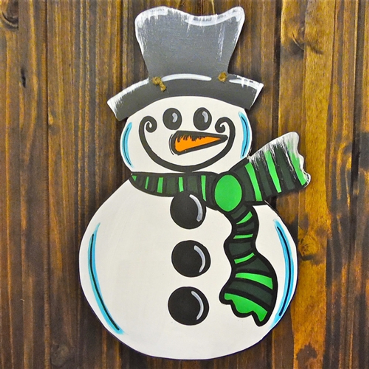 14 Snowman, Unfinished Wood Cutout, Paint by Line, Build-A-Cross