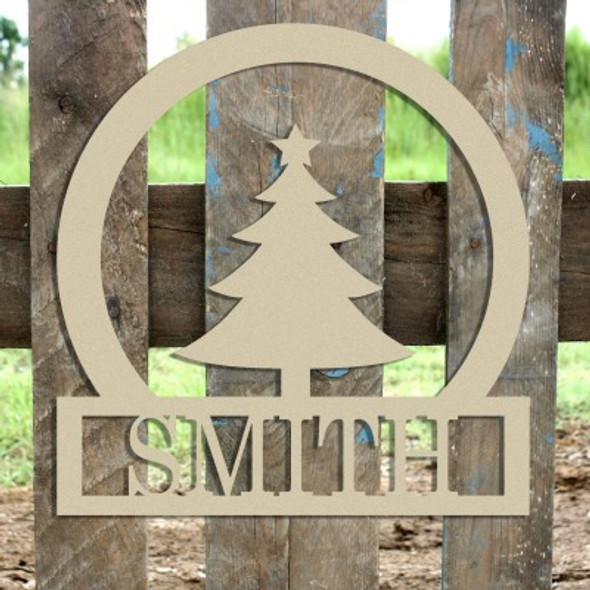Christmas Tree Frame Family Welcome Sign WS