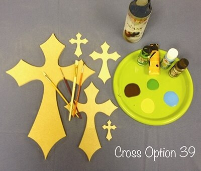 UNFINISHED WOODEN CROSS PAINTABLE WALL HANGING STACKABLE CROSS (39)WS