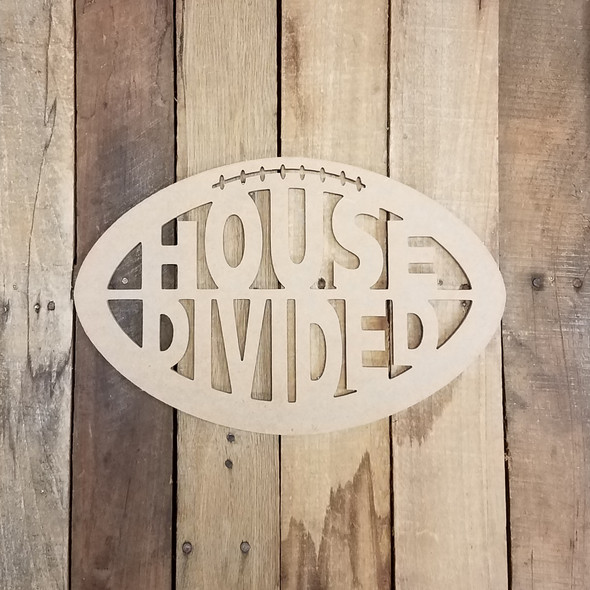 House Divided Football (MDF) Cutout - Unfinished  DIY Craft WS