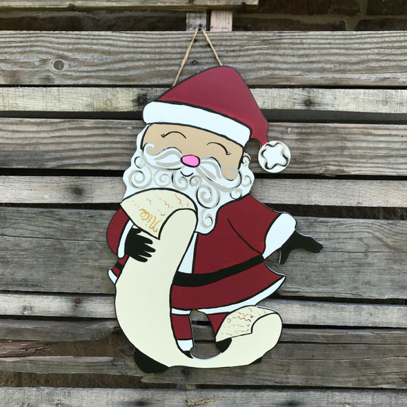 Santa With List, Unfinished Wood Shape WS